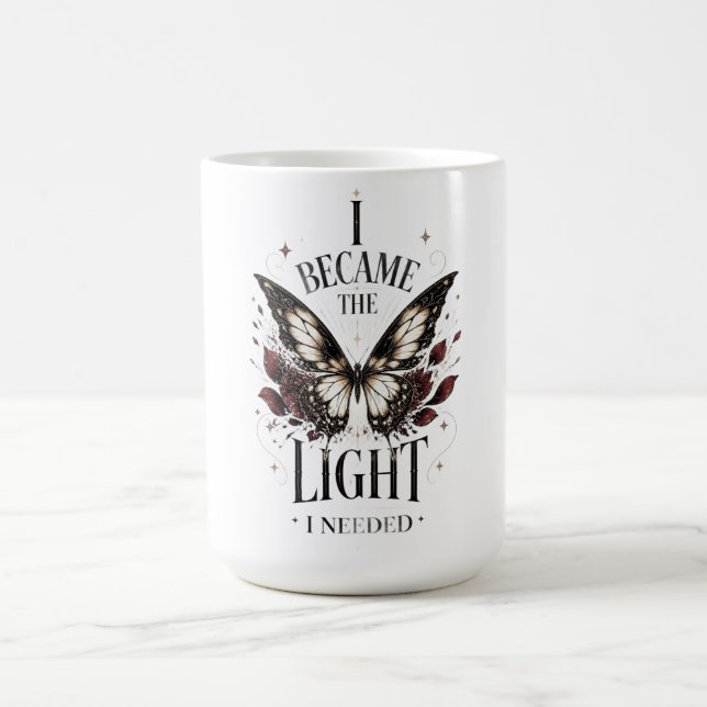 Jag Blev Det Ljus Jag Behövde Fjäril Kaffemugg (Center)
