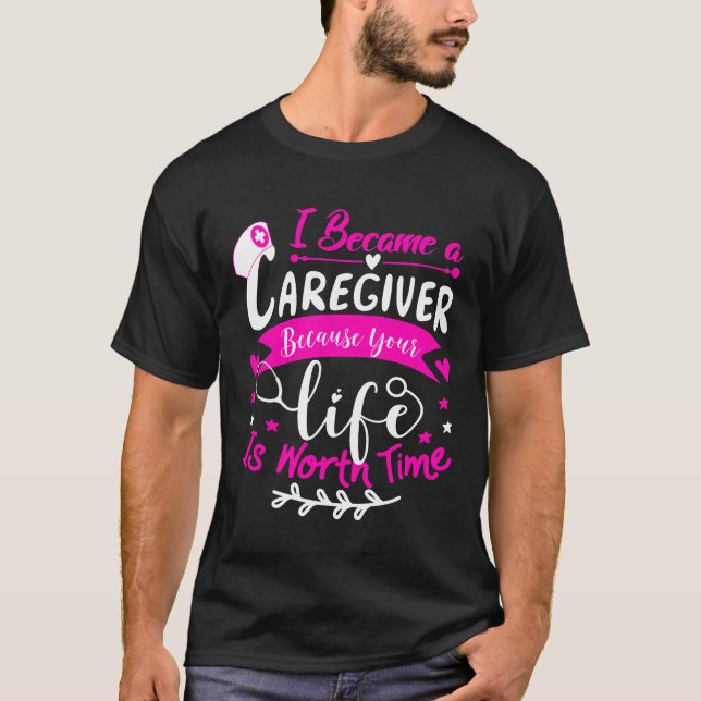 Jag blev en Caregiver-noteringar. T Shirt (Framsida)