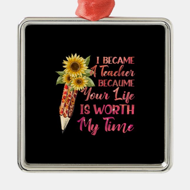 Jag blev lärare julgransprydnad metall (Framsidan)