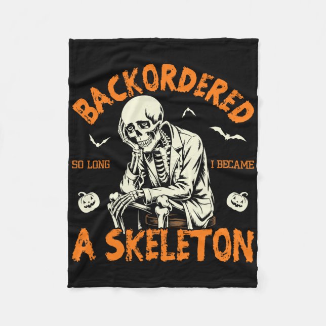 Jag blev så länge en Skeleton funny Rx 1 Fleecefilt (Framsidan)