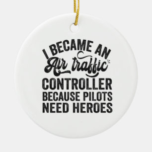 Jag blev trafikledare i Luft eftersom piloter Julgransprydnad Keramik