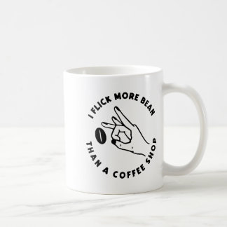Jag blinkar mer böna än en kaffebutik Roligt kaffe Kaffemugg