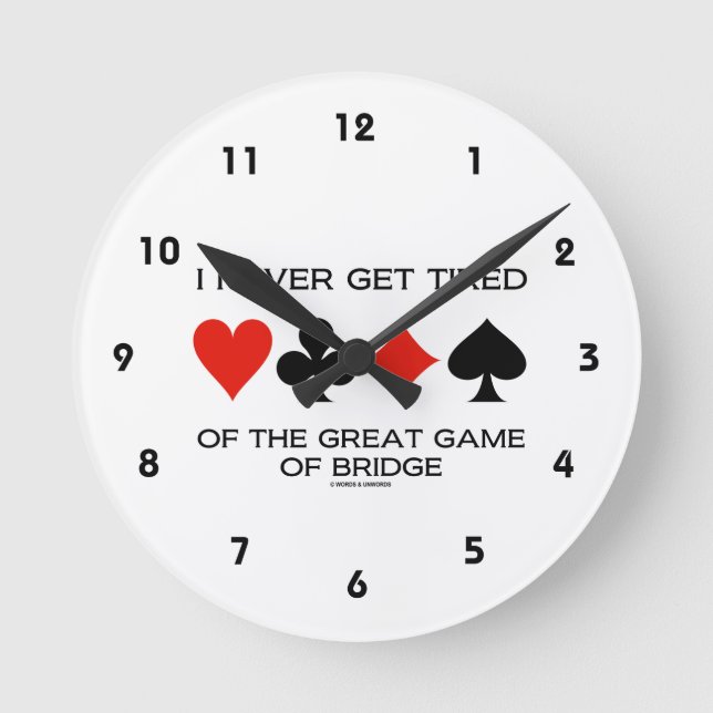 Jag blir aldrig trött på brons Underbara spel Rund Klocka (Framsida)