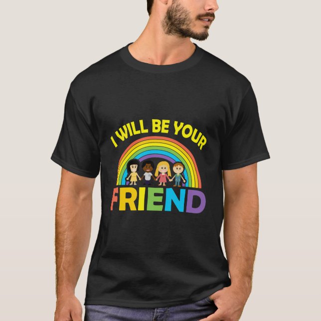 Jag blir din vän, ingen mobbning t shirt (Framsida)