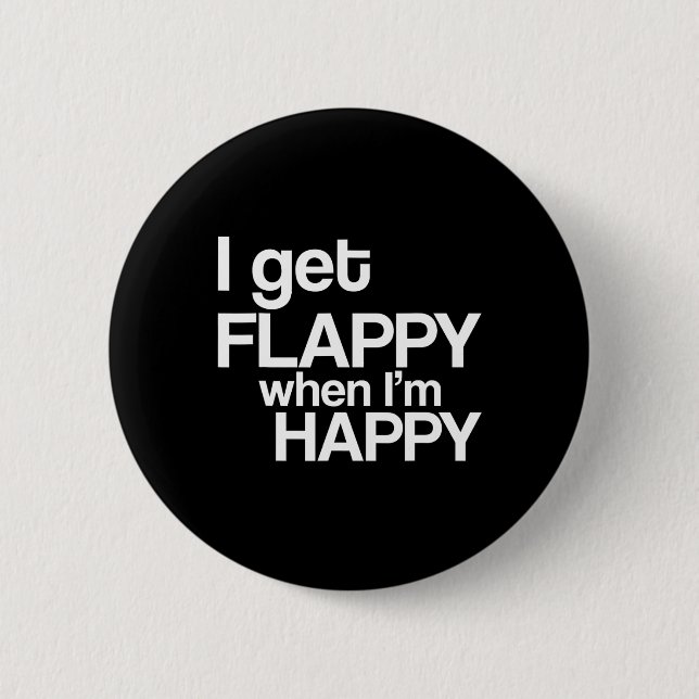 Jag blir flappig när jag är glad Autism Acceptans  Knapp (Framsida)