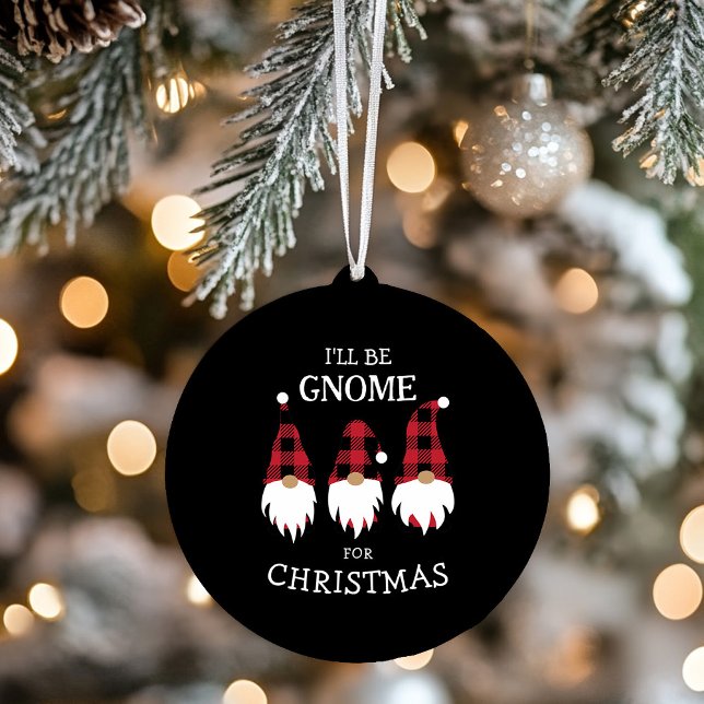 Jag blir Gnome till jul Julgransprydnad Keramik (I'll be Gnome for Christmas Ornament (front))