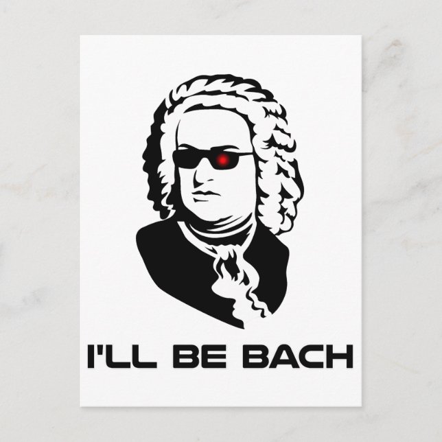 Jag blir Johann Sebastian Bach Vykort (Framsida)