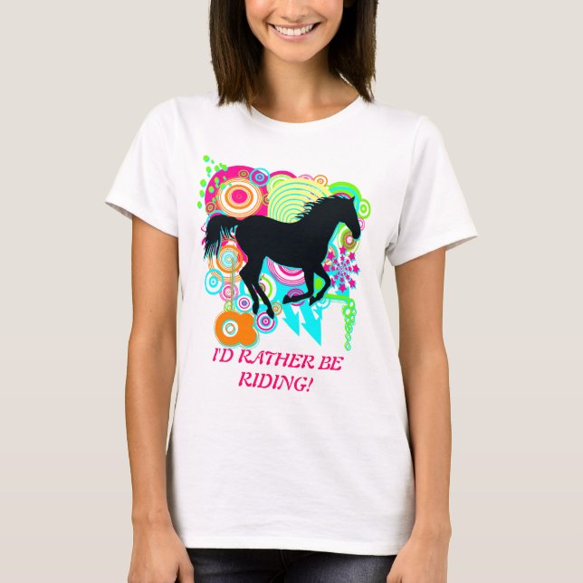 JAG BLIR SNARARE RIDANDE! Galloping Horse Silhouet Tee (Framsida)