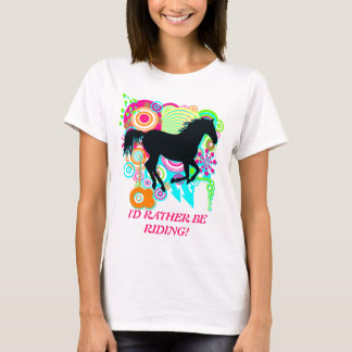 JAG BLIR SNARARE RIDANDE! Galloping Horse Silhouet Tee Shirt