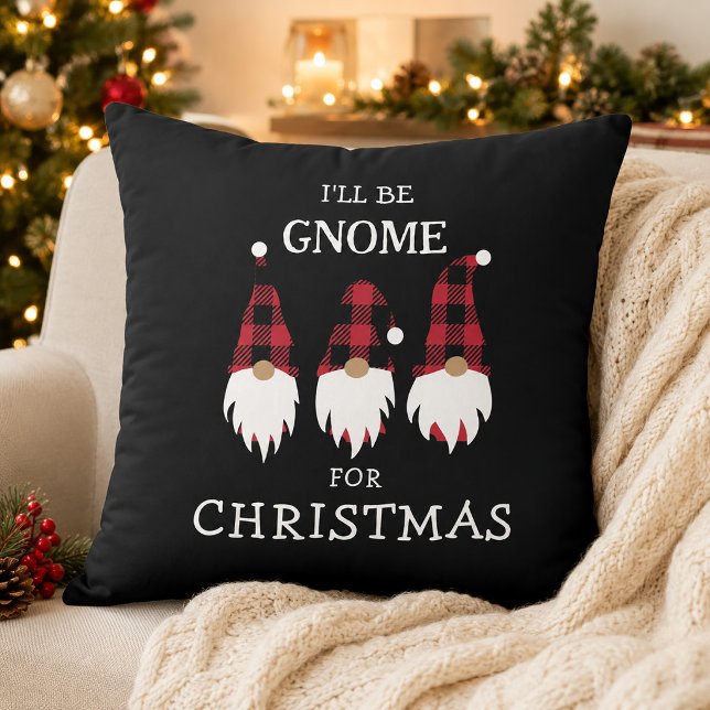 Jag blir Tomte till jul Kudde (I'll be Gnome for Christmas Throw Pillow)