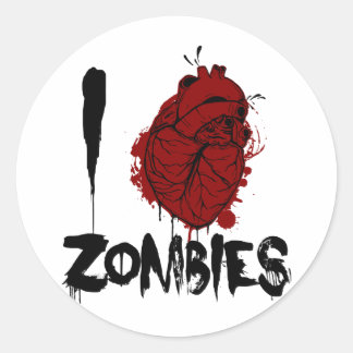 jag blodar ner hjärtazombies runt klistermärke