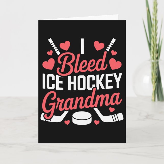 Jag blöder ishockey mormor, ishockey mormor kort (Framsida)