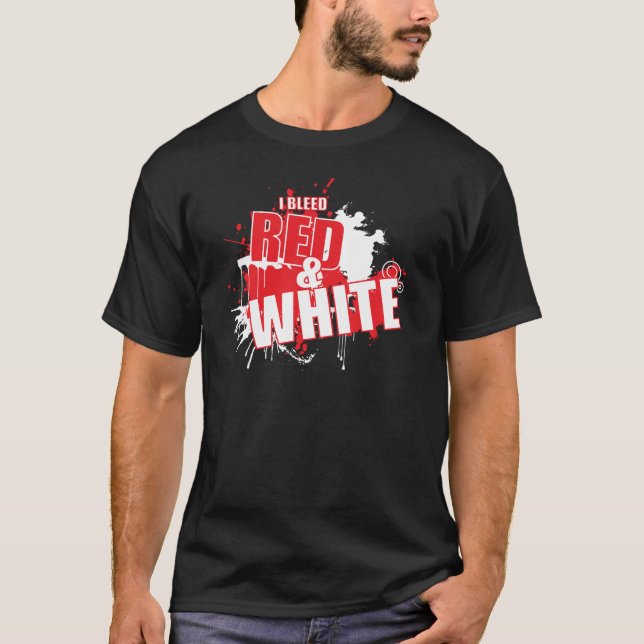 Jag blöder röd & vitGrunge T-shirt (Framsida)