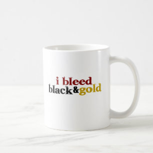 Jag blöder svart och guld kaffemugg