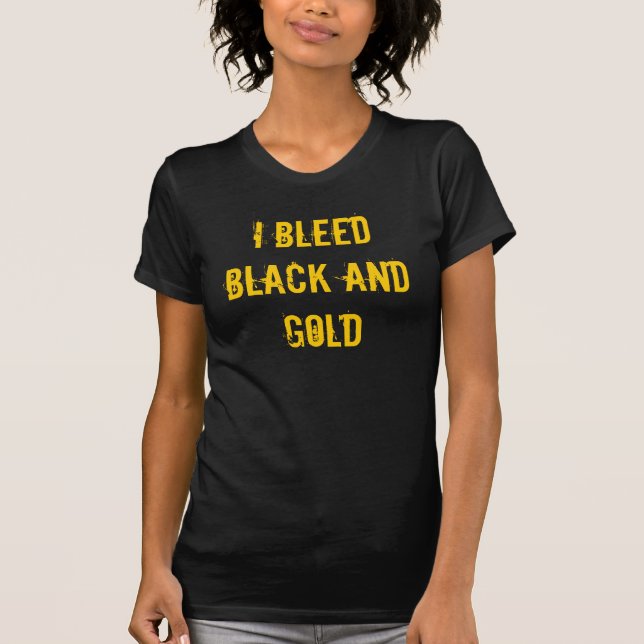 Jag blöder svart och guld tee shirt (Framsida)