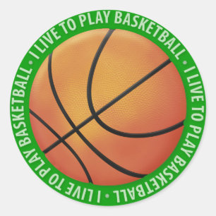Jag bor för att leka sportgåvor för basket   runt klistermärke