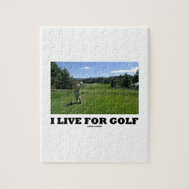 Jag bor för Golf (golfaren på golfbana) Pussel (Vertikal)