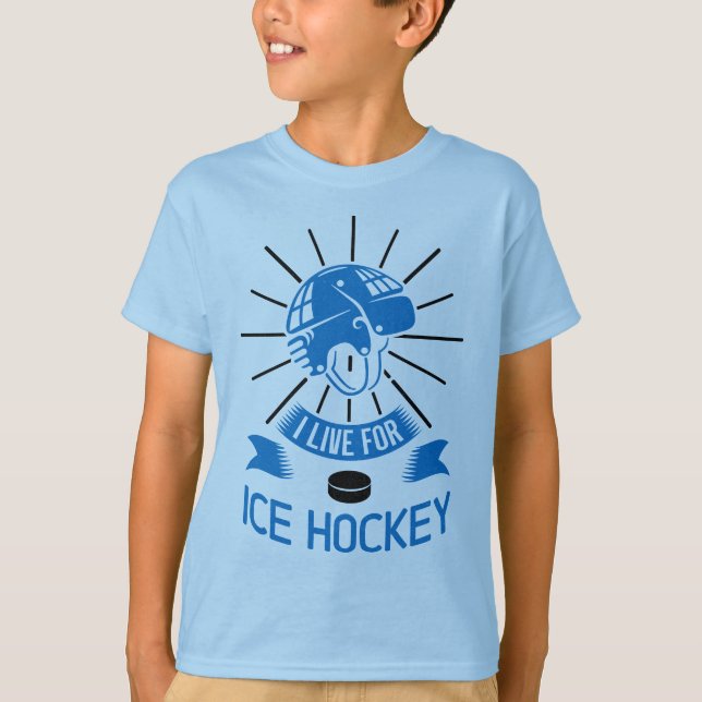 Jag bor för ishockey t shirt (Framsida)