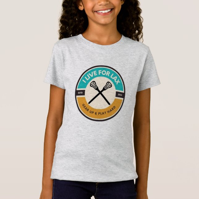 Jag bor för lax Classic Logotyp Girls Tee (Framsida)