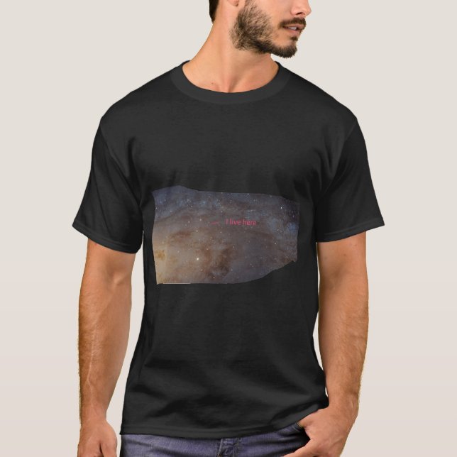 Jag bor här, manar grundläggande mörka T-tröja T Shirt (Framsida)