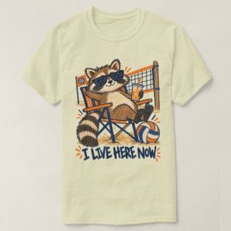 Jag Bor Här Nu Meme Volleybollturnering Tvättbjörn T Shirt