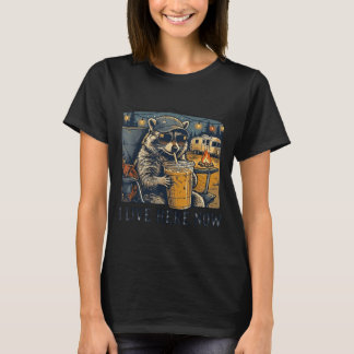 Jag Bor Här Nu Rolig Tvättbjörn Camping T Shirt