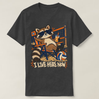Jag Bor Här Nu Rolig Tvättbjörn Volleyboll Meme T Shirt