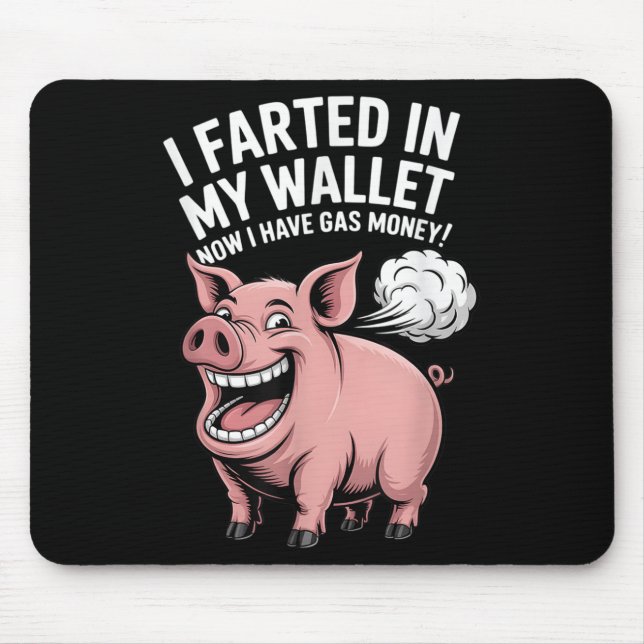 Jag bor i min plånbok nu har jag gaspengar. musmatta (Framsidan)