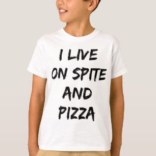Jag bor på citat och Pizza-Trendig T Shirt