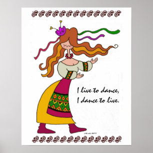 Jag bor på Dance Ukrainska folkArt Poster