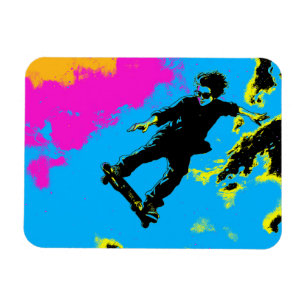 Jag bor till flygplanet - Skateboarder Magnet