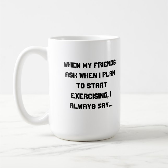 Jag börjar imorgon kaffemugg (Vänster)