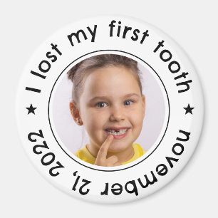 "Jag borttappadar min första tand" Barn Milestone Magnet