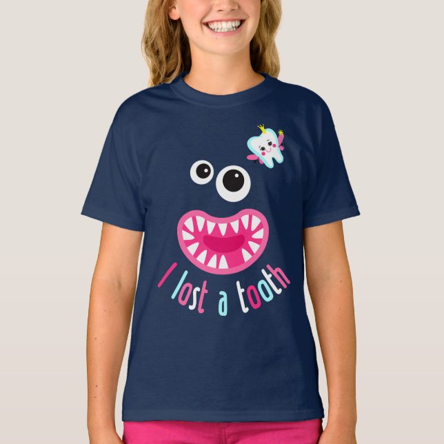 Jag Borttappadar min tand. En Cute Monster utan ta T Shirt (Framsida)