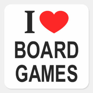 Jag ❤️ BRÄDSPEL Jag älskar BRÄDSPEL Jag älskar BRÄ Fyrkantigt Klistermärke