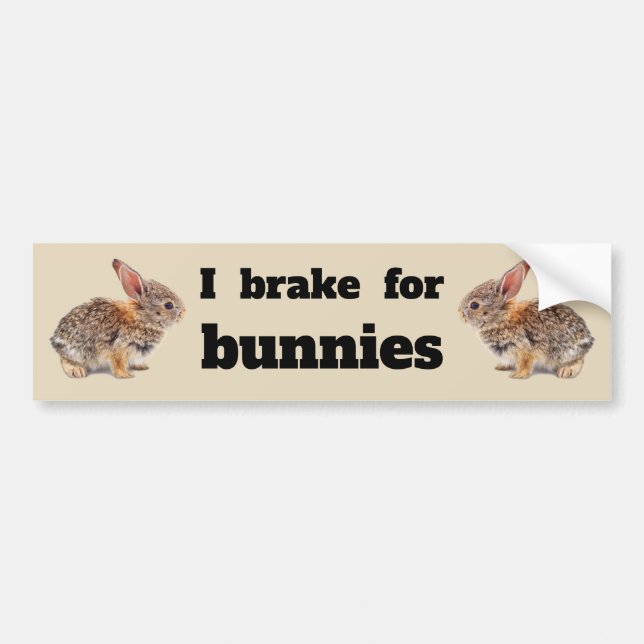 Jag Brake for Bunnies Bildekal (Framsidan)