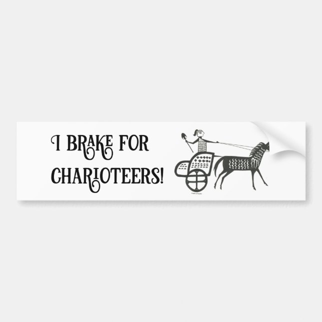 Jag Brake for Charioteers Mycenaean Bumper Sticker Bildekal (Framsidan)