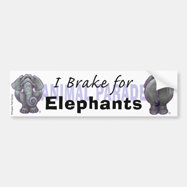 Jag Brake for Elephants Bildekal (Framsidan)