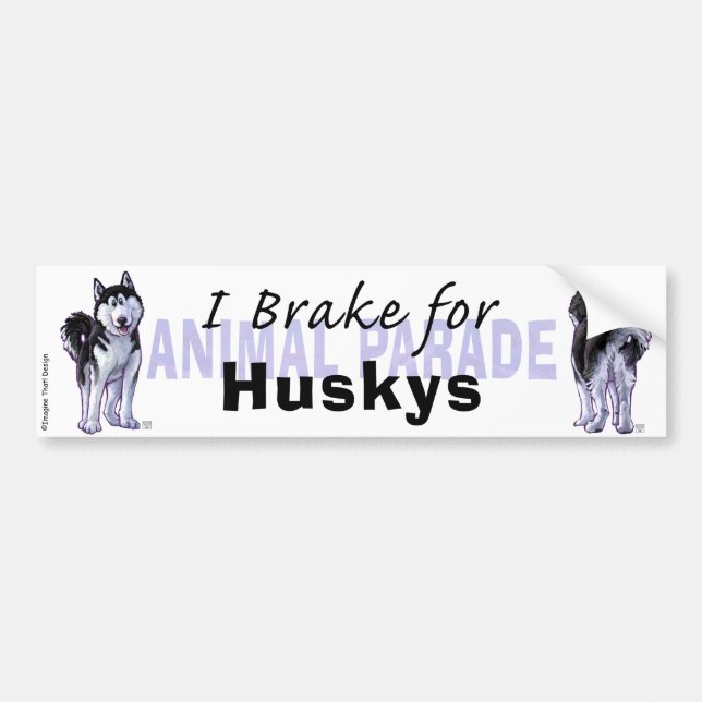 Jag Brake for Huskys Bildekal (Framsidan)