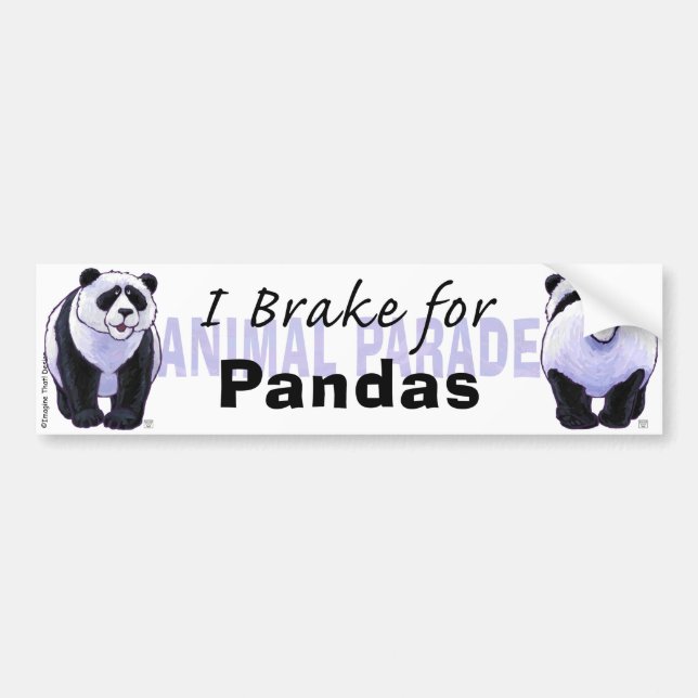 Jag Brake för Pandas Bumper Sticker Bildekal (Framsidan)