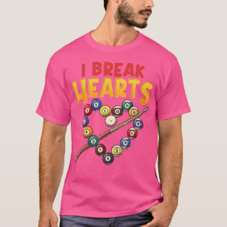 Jag Break Hearts Funny Billiards Player Bassäng St T Shirt