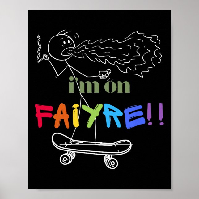 Jag Brinner Uni Tee-moderna Skateboarding Tee-cool Poster (Framsidan)