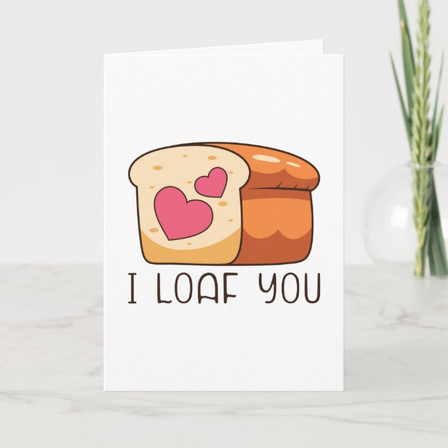 Jag Brödar Dig Bröd Mat Puns Valentine Kort (Framsida)