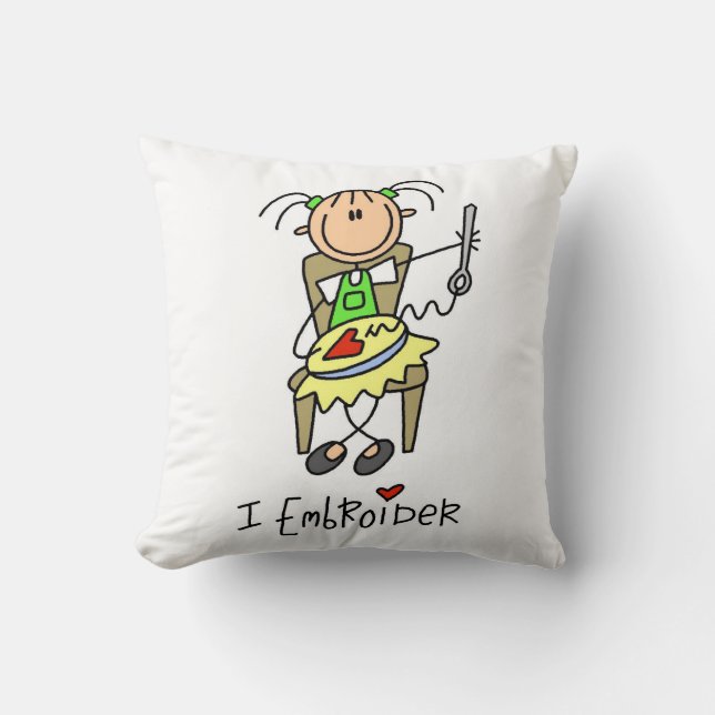Jag broderar pinnfigur kudde (Framsida)