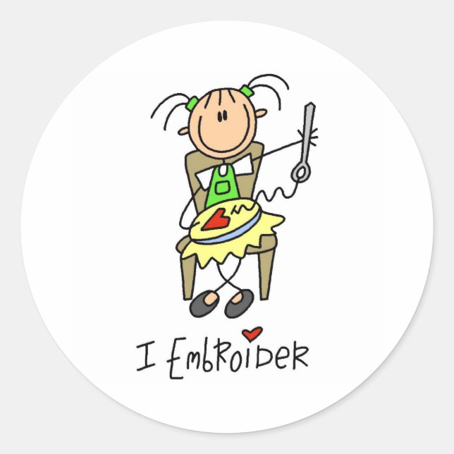 Jag broderar runt klistermärke (Framsida)