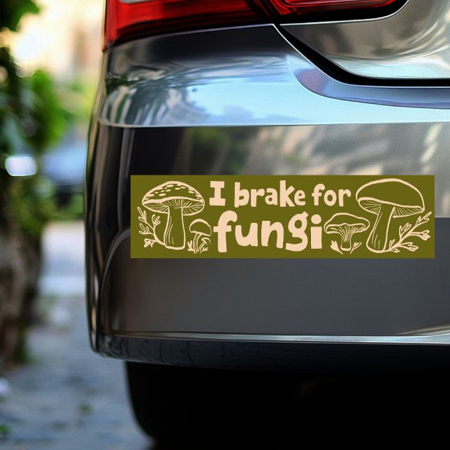 JAG BROKAR FÖR FUNGI Cute MushRums Foraging Natatu Bildekal (I BRAKE FOR FUNGI Cute Mushrooms Foraging Nature Bumper Sticker
)