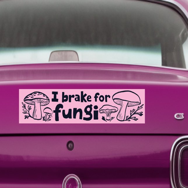 JAG BROKAR FÖR FUNGI Cute MushRums Foraging Natatu Bildekal (I BRAKE FOR FUNGI Cute Mushrooms Foraging Nature Bumper Sticker
)