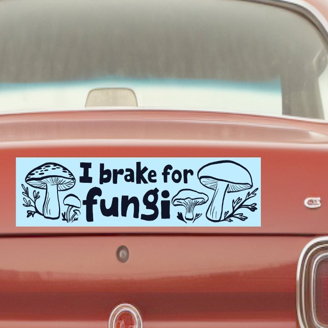 JAG BROKAR FÖR FUNGI Cute MushRums Foraging Natatu Bildekal (I BRAKE FOR FUNGI Cute Mushrooms Foraging Nature Bumper Sticker
)