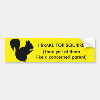 Jag Broke for Squirrels Bumper Sticker Bildekal