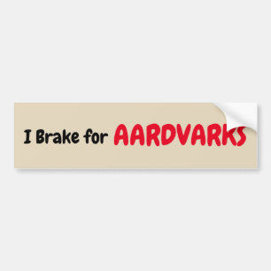 Jag bromsar för Aardvarks Bildekal